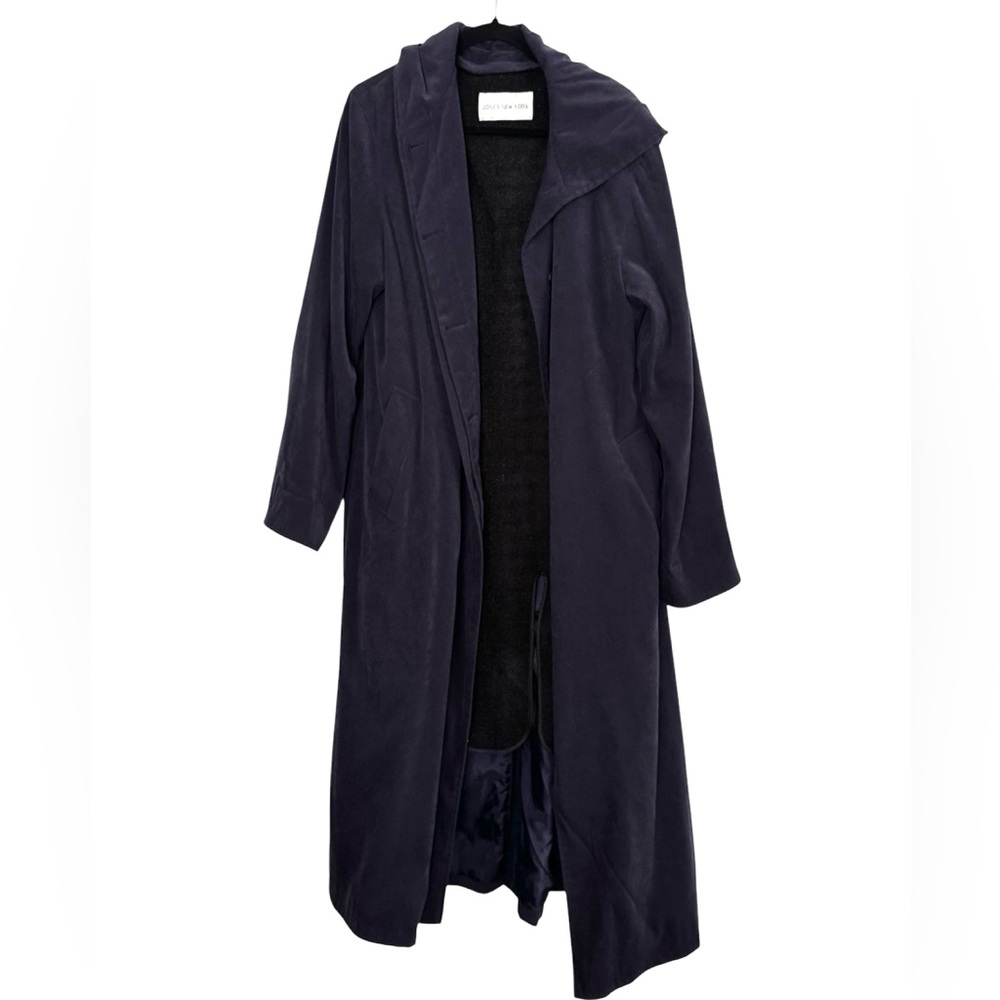 Jones New York long blue trench coat